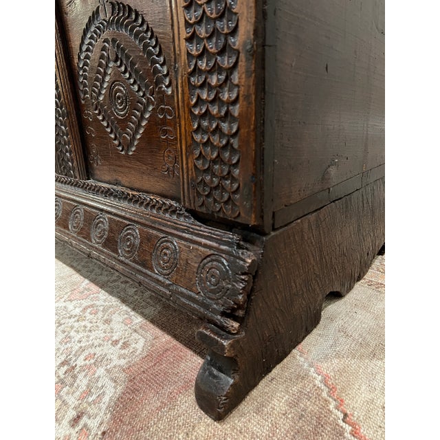 Mid 17th Century English Carved Oak Blanket Chest For Sale - Image 10 of 13