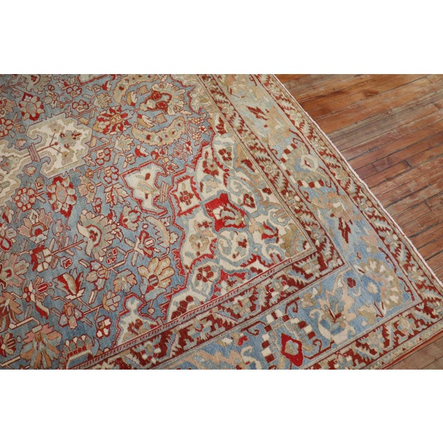 Textile Early 20th Century Sky Blue Persian Bakhtiari Carpet - 10'8" x 14'2" For Sale - Image 7 of 11