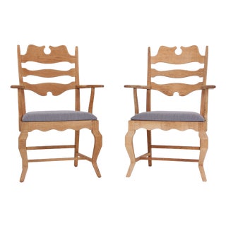 Vintage Razorblade Armchairs by Henning Kjærnulf for EG Møbler, 1960s, Set of 2 For Sale
