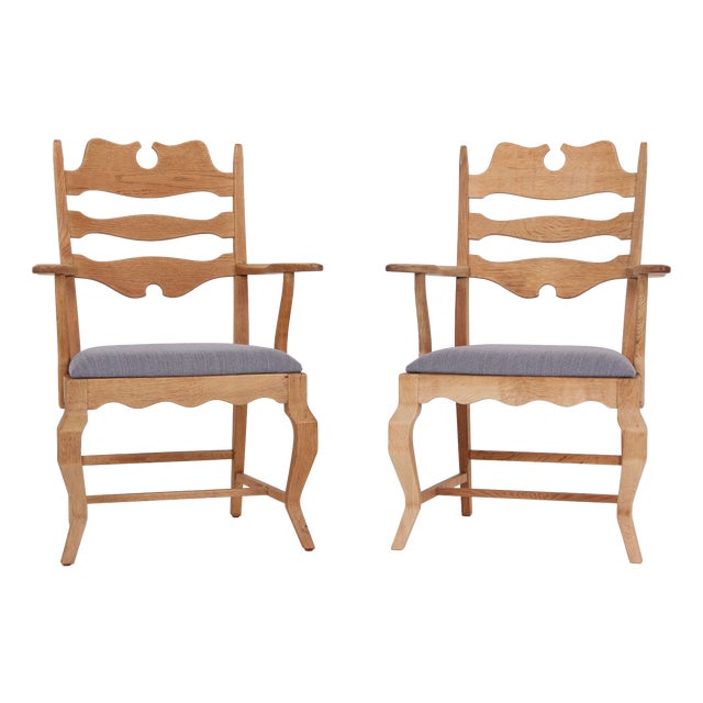 Vintage Razorblade Armchairs by Henning Kjærnulf for EG Møbler, 1960s, Set of 2 For Sale