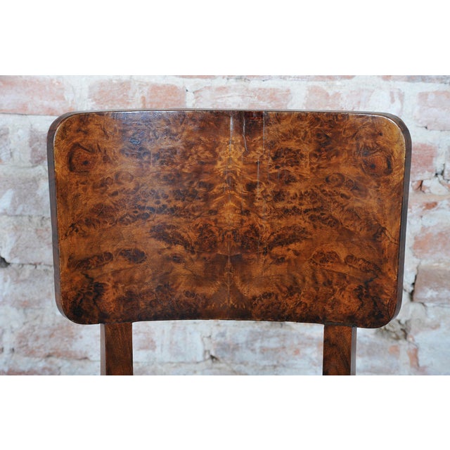 Vintage Art Deco Chairs in Beech and Walnut Veneer, Czech, 1920s, Set of 4 For Sale - Image 14 of 17
