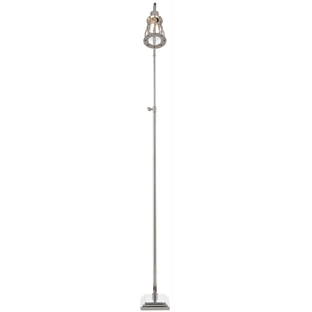Industrial Industrial Davy Floor Lamp Nickel For Sale - Image 3 of 3