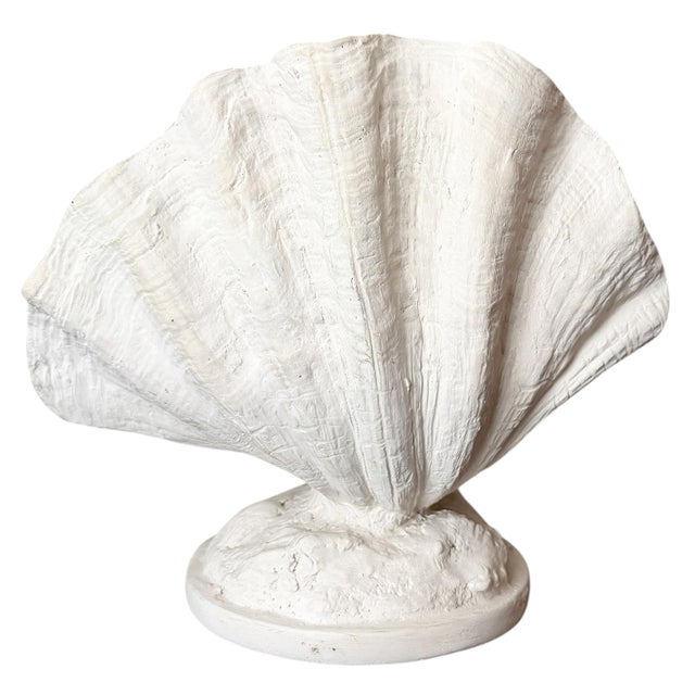 Modern Contemporary Plaster Clam Shell Table Lamps - a Pair For Sale - Image 3 of 16