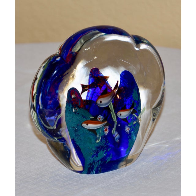 Murano Double Sided Fish Aquarium Paperweight Chairish