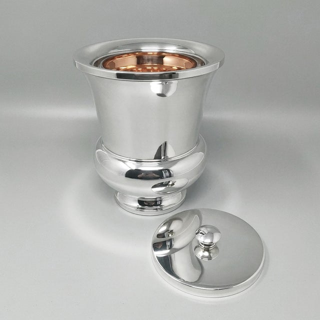 1960s a sculptural masterpiece of italian barware, this stunning ice bucket is a collaborative triumph of italian design,...