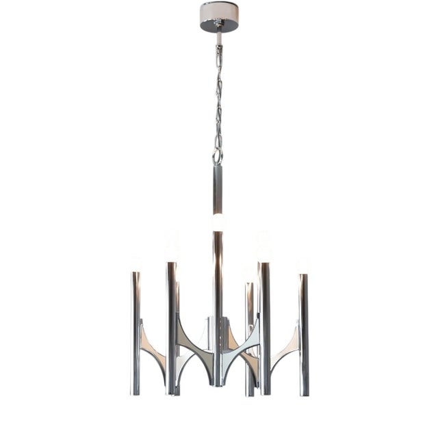 Snowflake Nine-Light Chandelier by Gaetano Sciolari for Sciolari Roma, Italy, 1960s For Sale