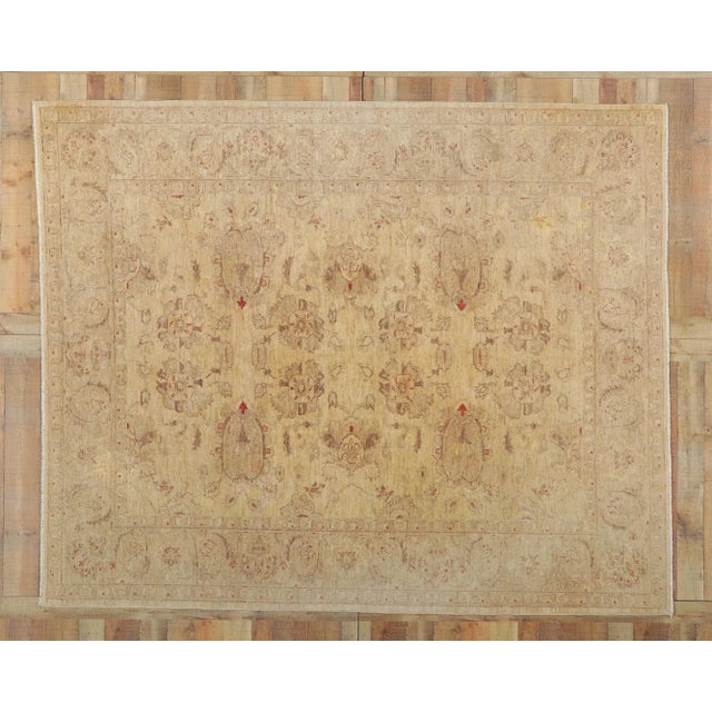 Tan Vintage Indian Peshawar Rug - 07'10 X 09'07 For Sale - Image 8 of 8