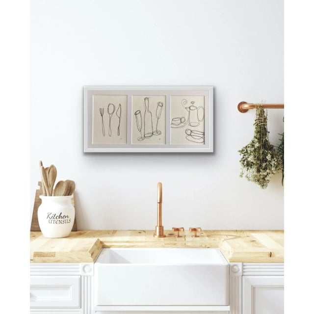 Three original whimsical sketches inspired by everyday objects. Perfect for a farmhouse kitchen or house warming for your...