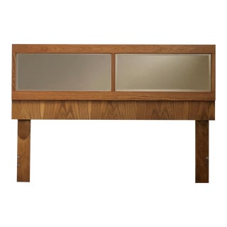 Vintage Mid Century Modern Lane Mirrored Queen Headboard For Sale