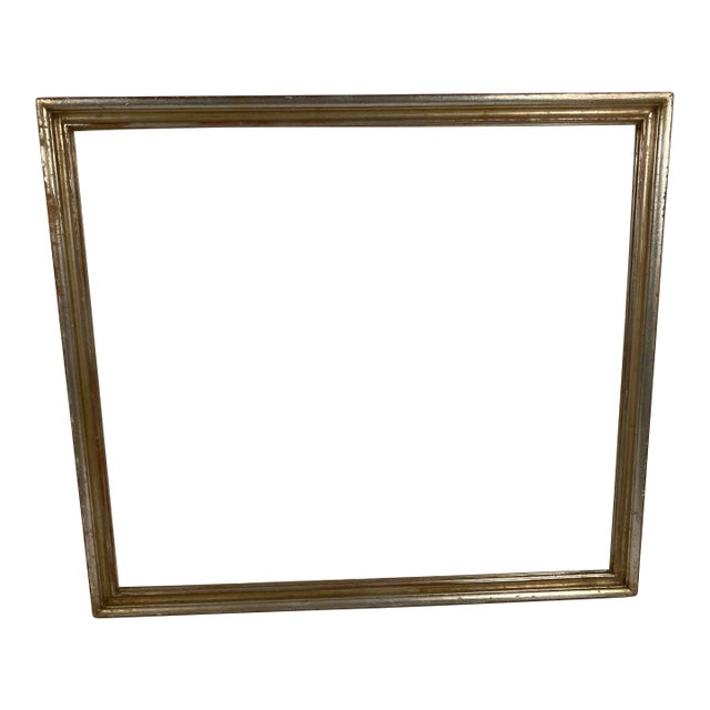 Vintage Silver & Gold Gilding Wood Art Frame For Sale