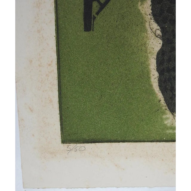 Abstract Mid 20th Century Abstract Color Etching by Tony Bass For Sale - Image 3 of 4