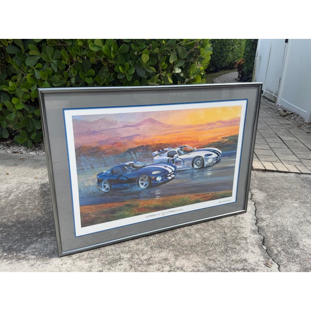 Contemporary Vintage 1996 Dodge Viper Owners Invitational Framed Poster For Sale - Image 3 of 11