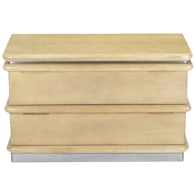 Jay Spectre Cerused White Oak, Two-Drawer Commode For Sale