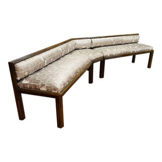 Vintage Coastal Faux Bamboo McGuire Three Part Banquette For Sale