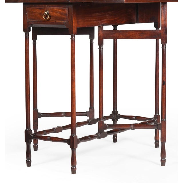 A Charming 18th Century George III Period Mahogany Drop Leaf Occasional Table, Of Rectangular Form, Having Superbly...