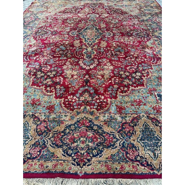 Large Floral Kirman Style Rug, 1930s For Sale - Image 10 of 18