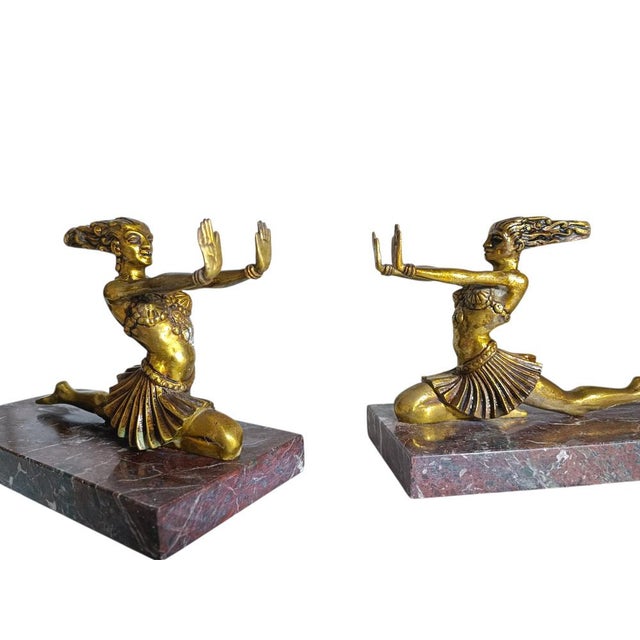 Metal Art Deco Sculptural Bronze Bookends, 1920s, Set of 2 For Sale - Image 7 of 8