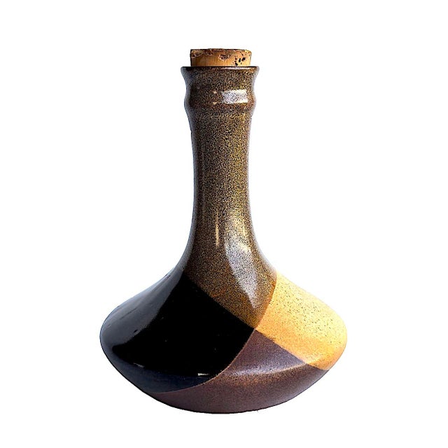 1970s Mid 20th Century Pottery Craft Stoneware Decanter For Sale - Image 5 of 14