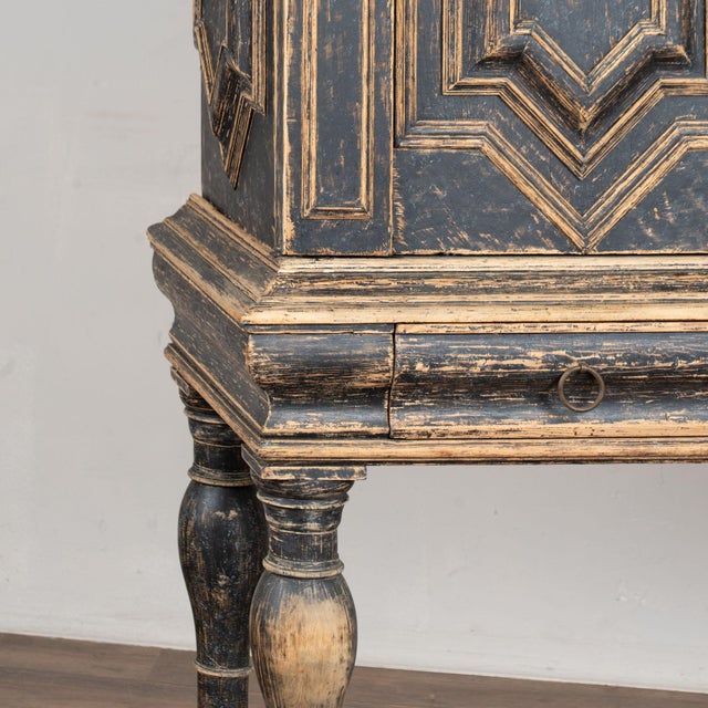 18th Century Black Baroque Swedish Cabinet For Sale - Image 11 of 15