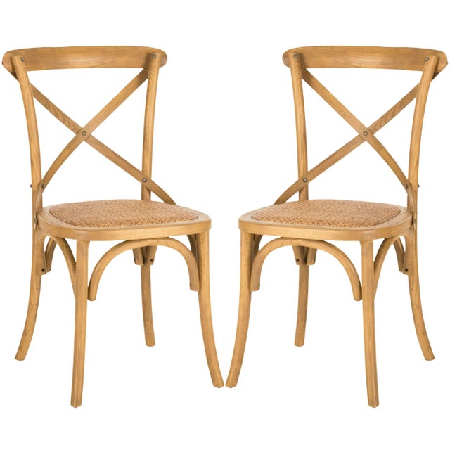 18''H X Back Farmhouse Chair in Weathered Oak & Medium Brown - a Pair For Sale - Image 10 of 10