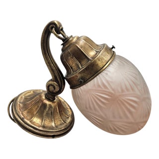 Art Deco Brass Wall Lamp, 1920s For Sale