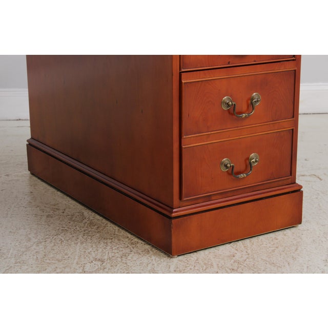 Reprodux Bevan Funnel Leather Top Yew Wood Desk For Sale - Image 13 of 18