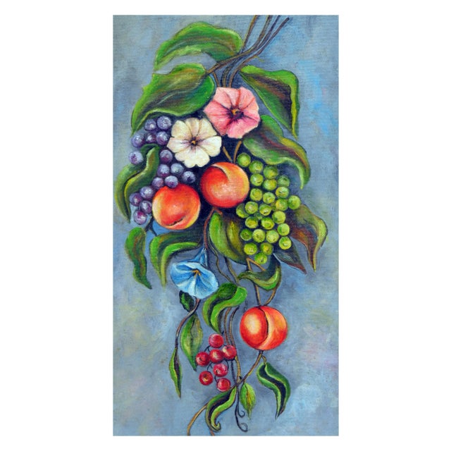 1950s Mid Century Fruits & Flowers Still Life by T. Tinney For Sale - Image 5 of 5