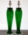 Softly curved deep KELLY GREEN vintage Murano glass table lamps with fluted base and crimped rigaree neck. These...