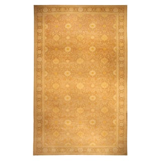 Large Egyptian Modern Gold Wool Rug with Botanical Motif by Doris Leslie Blau For Sale