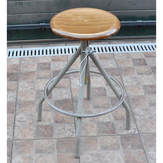 Mid-Century Modern Industrial French Stool For Sale - Image 3 of 13
