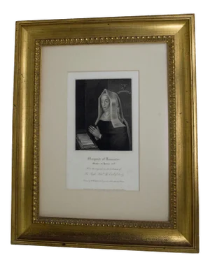 Early 19th Century "Margaret of Lancaster" English Copper Plate Engraving, Framed