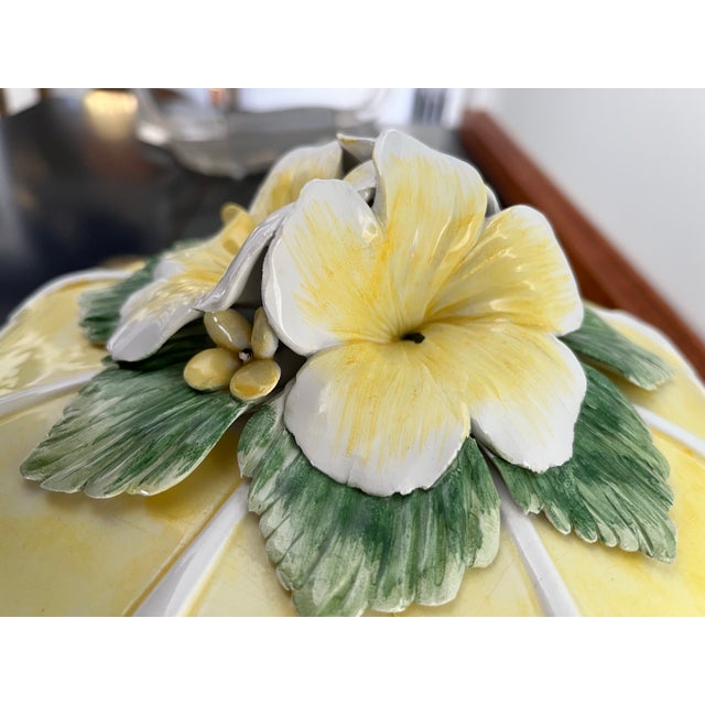 Ceramic Vintage Glazed Ceramic Majolica Lidded Dish or Vide-Poche Italy For Sale - Image 7 of 11