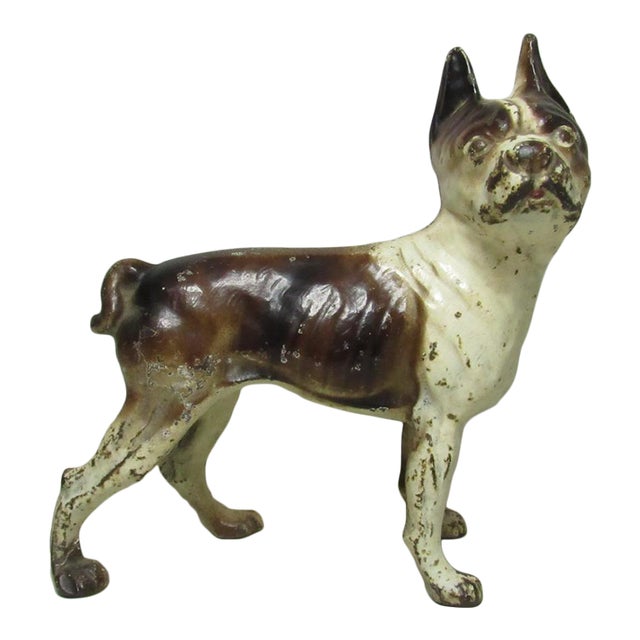 Vintage Cast Iron Hubley Boston Terrier Doorstop For Sale