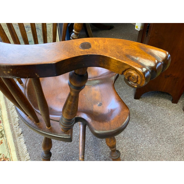 Mid 20th Century 20th Century Reproduction of Antique Windsor Low Back Arm Chair For Sale - Image 5 of 10
