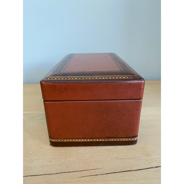 Mid 20th Century Mid 20th Century Red Leather Humidor Box For Sale - Image 5 of 8