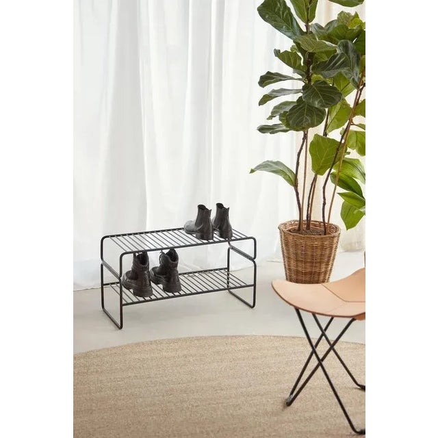 Contemporary Black Metal Shoe Racks by Cuero Design For Sale - Image 3 of 7