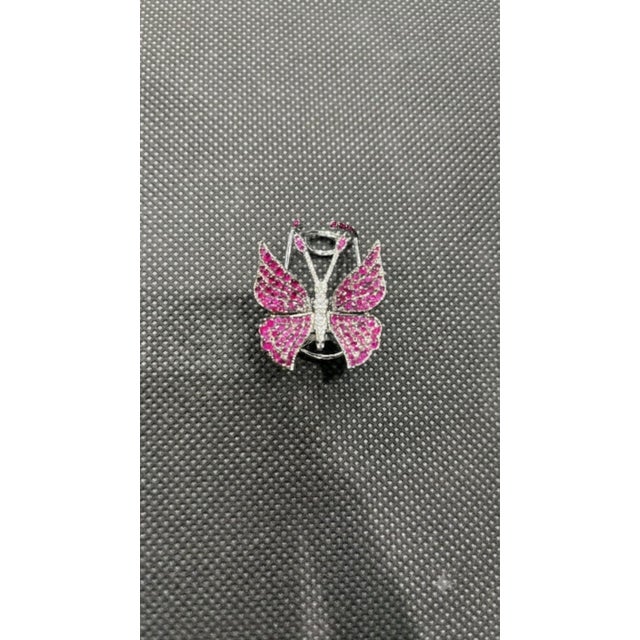 Gemstone Natural 18k Gold Ruby Halo Ring With Diamonds, 2.11ct & 0.09ct For Sale - Image 7 of 8
