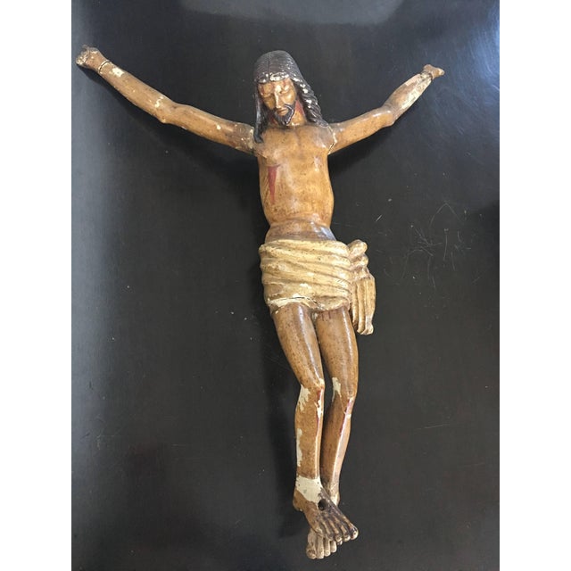 Wood 18th Century Carved Wooden Representing Christ on the Cross For Sale - Image 7 of 18