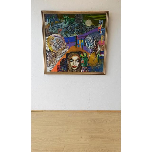 A very large, unusual image. Oil on canvas, "woman's world" barbara ur (born 1933). Barbara urszula piwarska née...