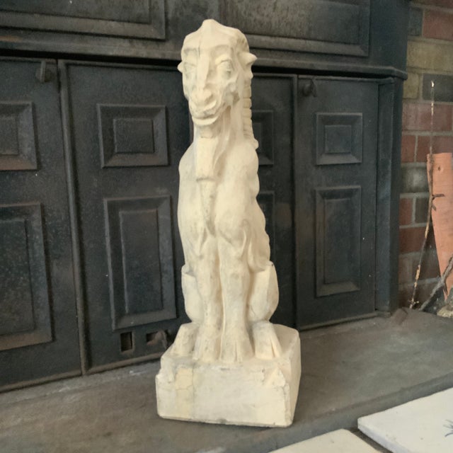 Early 20th Century Royal Daulton Stoneware Garden Figure of a Goat. For Sale - Image 9 of 9