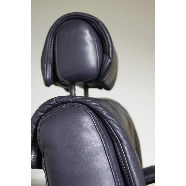 Metal Vintage Italian Lounge Chair in Leather For Sale - Image 7 of 15