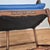 Mid 20th Century French Country Petite Walnut Ladder Back Settee Bench W/ Blue Faux Leather Cushions For Sale - Image 12 of 14