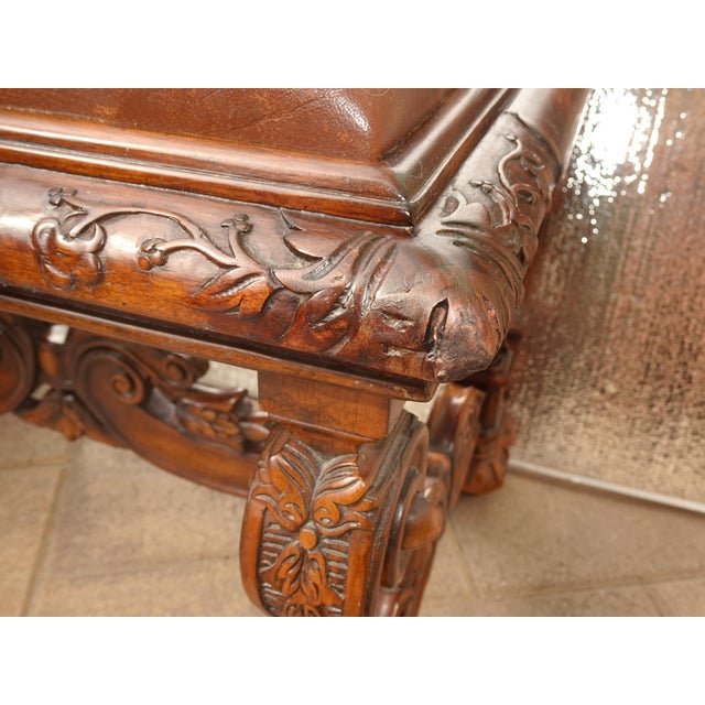 Bench for Theodore Alexander, William's Window Seat, Ornate Base W Leather Cover For Sale - Image 12 of 15