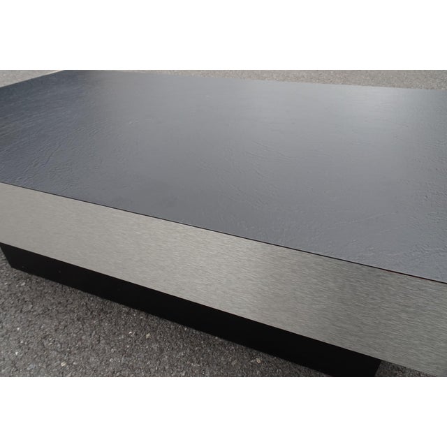 Minimalist Brushed Aluminium Coffee Table from Roche Bobois, 1970s For Sale - Image 15 of 18