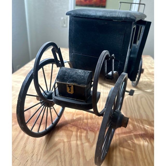 Monumental 39" Vintage German Handmade Wood & Iron Royal State Carriage Coach Model For Sale - Image 11 of 14