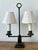 This elegant vintage French Bouillotte-style table lamp embodies Regency sophistication and tailored European charm....