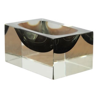 Italian Grey Glass Ashtray attributed to Flavio Poli for Seguso, 1960s For Sale