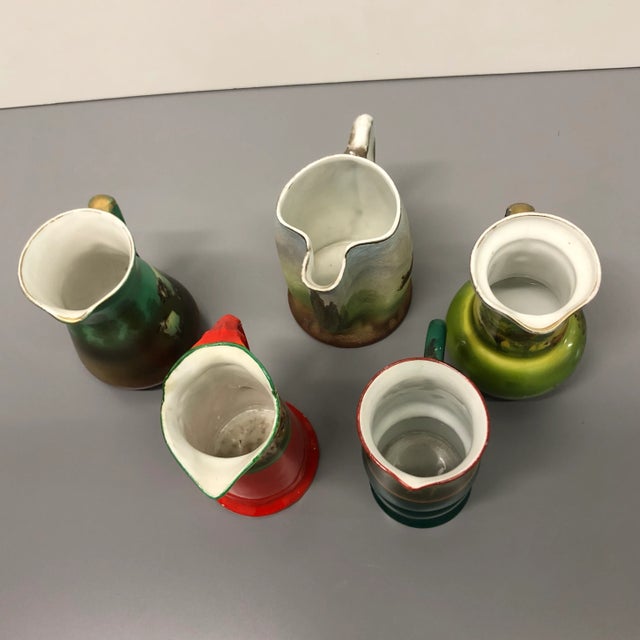 Ceramic Collection of Hand-Painted Mini Jugs From Bavaria - Lot of 5 For Sale - Image 7 of 9