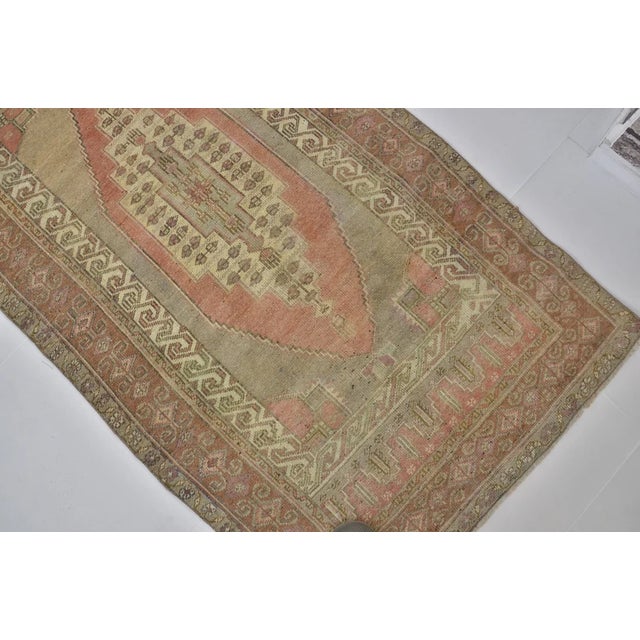Antique Muted Pink Oushak Rug For Sale - Image 9 of 10