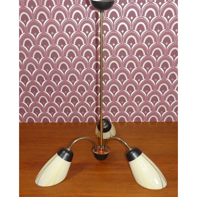 Mid-Century Modern Ceiling Lamp in Glass, 1950s For Sale - Image 3 of 8